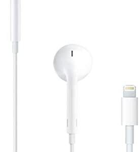 Apple EarPods Headphones with Lightning Connector. Microphone with Built-in Remote to Control Music, Phone Calls, and Volume. Wired Earbuds for iPhone