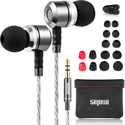 sephia SP3060 Earbuds Wired in Ear Headphones with Tangle-Free Cord Noise Isolating Earphones Deep Bass Case Ear Buds 3.5 mm Jack Plug - Image 2