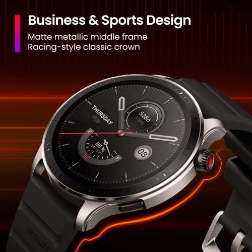 Amazfit GTR 4 Smart Watch for Men Android iPhone, Dual-Band GPS, Alexa Built-in, Bluetooth Calls, 150+ Sports Modes, 14-Day Battery Life, Heart Rate Blood Oxygen Monitor, 1.43”AMOLED Display,Black - Image 3