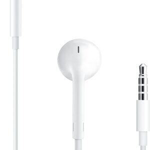 Apple EarPods Headphones with 3.5mm Plug. Microphone with Built-in Remote to Control Music, Phone Calls, and Volume. Wired Earbuds