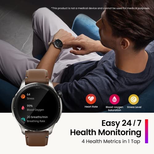 Amazfit GTR 4 Smart Watch for Men Android iPhone, Dual-Band GPS, Alexa Built-in, Bluetooth Calls, 150+ Sports Modes, 14-Day Battery Life, Heart Rate Blood Oxygen Monitor, 1.43”AMOLED Display,Black - Image 7