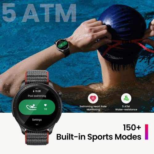 Amazfit GTR 4 Smart Watch for Men Android iPhone, Dual-Band GPS, Alexa Built-in, Bluetooth Calls, 150+ Sports Modes, 14-Day Battery Life, Heart Rate Blood Oxygen Monitor, 1.43”AMOLED Display,Black - Image 5