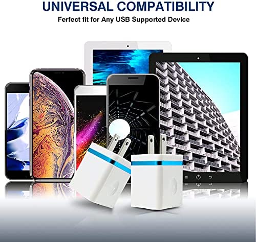 USB Wall Charger, CUGUNU 3-Pack 2.1A/5V Dual Port USB Plug Power Adapter Charging Block Cube Compatible with iPhone 14/13/12/11 /Pro Max/X/8/7/6 Plus, Samsung, Moto, Kindle, Android Phone - Blue - Image 6