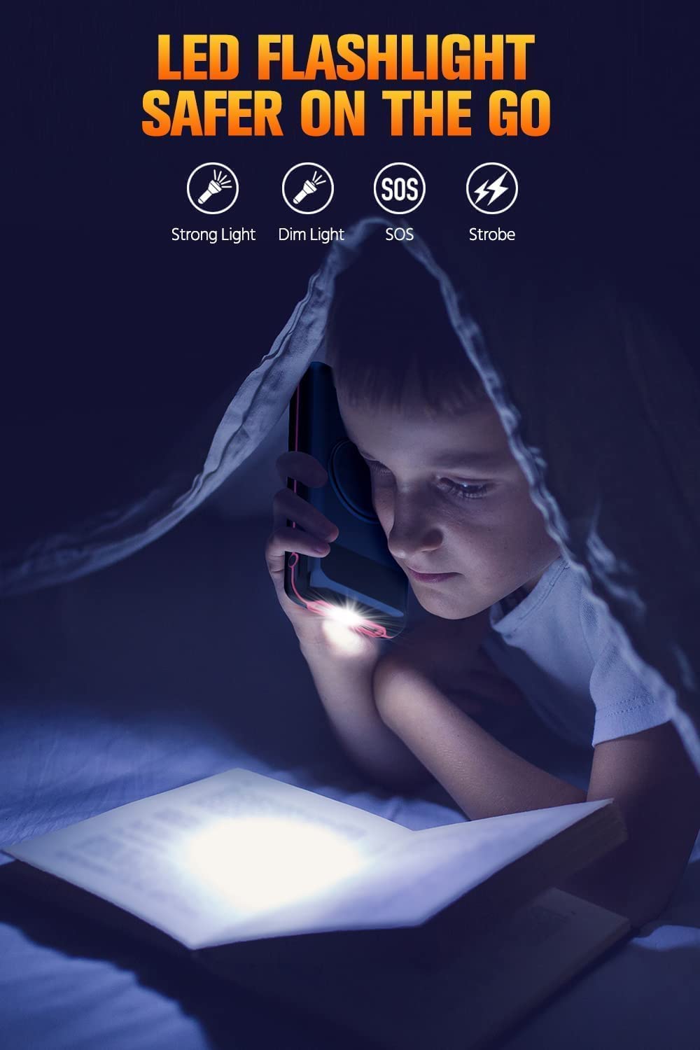 UYAYOHU Portable-Power-Bank-Charger - 40000mAh Power Bank Flashlight 5V3.1A Quick Charge and Built in Out/Input Cables 10W Wireless Charger for Smart Devices and Cell Phones - Image 6