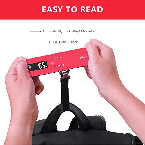 BAGAIL BASICS Digital Luggage Scale, 110lbs Hanging Baggage Scale with Backlit LCD Display, Portable Suitcase Weighing Scale, Travel Luggage Weight Scale with Hook, Strong Straps for Travelers - Image 5