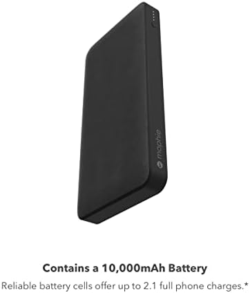 mophie Powerstation with PD Power Bank - 10,000 mAh Large Internal Battery, (1) USB-A Port and (1) 18W USB-C PD Fast Charging Input/Output Port, Travel-Friendly, Includes USB-A to USB-C Power Cord - Image 2