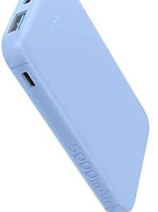 VANYUST S22 Portable Charger, Power Bank, 5000mAh USB-C Out Fast Charging External Battery Pack Compatible for iPhone 15 14 13 12 11 X Samsung S22 S21 Google iPad etc(Blue)