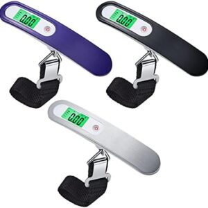3 Pcs Digital Luggage Scale Portable Hanging Baggage Scale Travel Scale Luggage Weight Suitcase Scale Digital Handheld with Hook Straps Case 110 lb Capacity Weight Scale