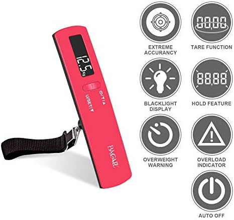 BAGAIL BASICS Digital Luggage Scale, 110lbs Hanging Baggage Scale with Backlit LCD Display, Portable Suitcase Weighing Scale, Travel Luggage Weight Scale with Hook, Strong Straps for Travelers - Image 2