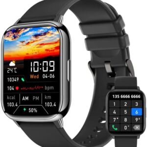 Smart Watch (Answer/Dial Call), 1.91" Full Touch Screen Smart Watch for Android & iOS Phones with Heart Rate & Sleep Monitor,Multi-Sport Modes,Voice Assistant,Fitness Smart Watch for Women Men