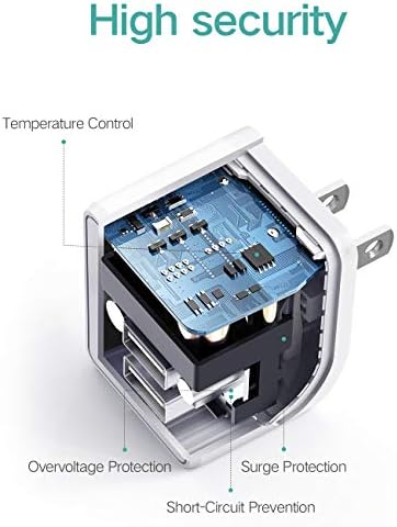 USB Wall Charger 5V/2.4A Dual Port Foldable Charger Plug 12W Portable Universal USB Charging Cradle for iPhone, iPad, Samsung and Others (2 Pack) - Image 5