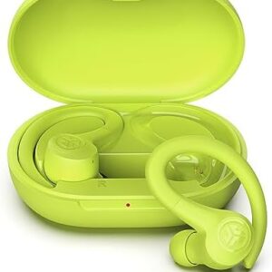 JLab Go Air Sport True Wireless Earbuds, Yellow, Featuring C3 Clear Calling, Secure Earhook Sport Design, 32+ Hour Bluetooth Playtime, and 3 EQ Sound Settings