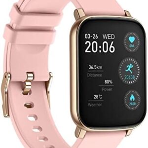 Smart Watch for Android Phones iPhone Compatible, 1.65”Smartwatch Activity Tracker Fitness Smart Watches for Women Men,IP68 Waterproof Watch Pedometer Heart Rate Sleep Monitor (Pink)