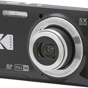 KODAK PIXPRO FZ55-BK 16MP CMOS Sensor Digital Camera 5X Optical Zoom 28mm Wide Angle 1080P Full HD Video 2.7" LCD Vlogging Camera (Black)
