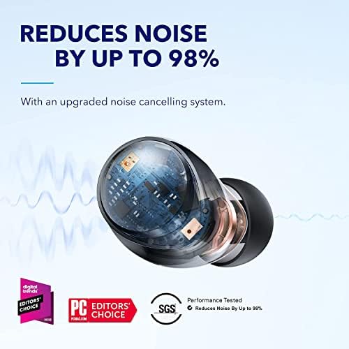 Soundcore by Anker Space A40 Adaptive Active Noise Cancelling Wireless Earbuds, Reduce Noise by Up to 98%, Ultra Long 50H Playtime, 10H Single Playtime, Hi-Res Sound, Comfortable Fit, Wireless Charge - Image 2