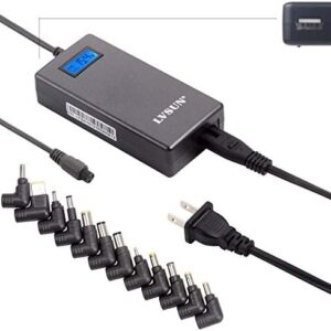 Slim Universal Laptop Charger Replacement AC Adapter 70W with Multi Connectors for HP BM Lenovo Thinkpad Dell Sony Fujitsu Acer Delta Gateway Toshiba Liteon Samsung Notebooks Ultrabook and More Black