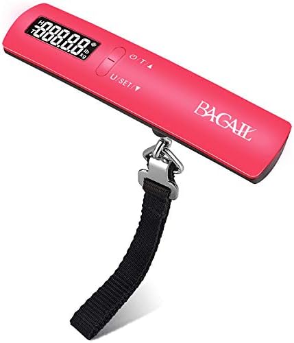 BAGAIL BASICS Digital Luggage Scale, 110lbs Hanging Baggage Scale with Backlit LCD Display, Portable Suitcase Weighing Scale, Travel Luggage Weight Scale with Hook, Strong Straps for Travelers
