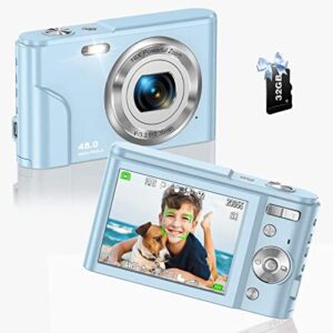 Digital Camera, 1080P 48MP Autofocus Kids Video Digital Camera with 32GB Memory Card 16X Digital Zoom, Compact Point and Shoot Vlogging Mini Camera for Teens Children Boys Girls Students