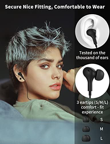 USB C Headphone for Samsung S23 FE S22 S21 S20 A53 A54 Wired Earbuds Magnetic in-Ear Type C Earphone with Microphone Volume Control Bass Stereo Noise Canceling - Image 5