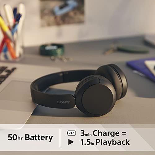 Sony Wireless Bluetooth Headphones - Up to 50 Hours Battery Life with Quick Charge Function, On-Ear Model - WH-CH520B.CE7 - Limited Edition - Matte Black - Image 6