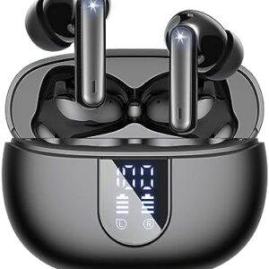 Wireless Earbuds V5.3 Bluetooth Headphones 48 Hrs Playtime with LED Power Display Charging Case, IPX5 Waterproof Deep Bass Stereo Earphones with Mic for Android iOS Cell Phone