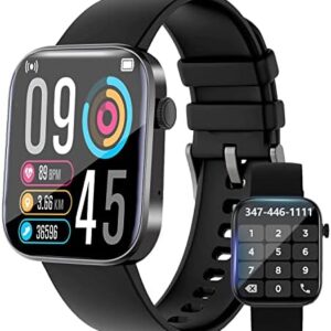 Smart Watch(Answer/Make Call), Fitness Tracker with Heart Rate Monitor, Smartwatches 1.9" Touch Screen IP68 Waterproof Sleep Monitoring Pedometer Smart Watch for Men Women