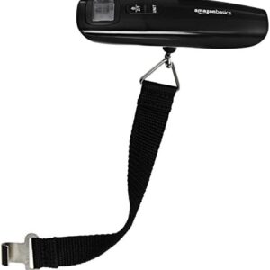 Amazon Basics Portable Digital Luggage Weight Scale, One Size, Black