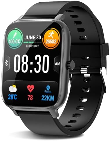 Smart Watch, Fitness Tracker SmartWatch for Android/iOS Phones, 1.69" Full Touch Screen with Heart Rate Sleep, Step Counter, IP68 Waterproof Smart Watches for Man/Women