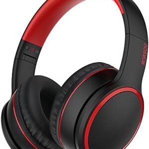 RORSOU R10 On-Ear Headphones with Microphone, Lightweight Folding Stereo Bass Headphones with 1.5M No-Tangle Cord, Portable Wired Headphones for Smartphone Tablet Computer MP3 / 4 (Black)