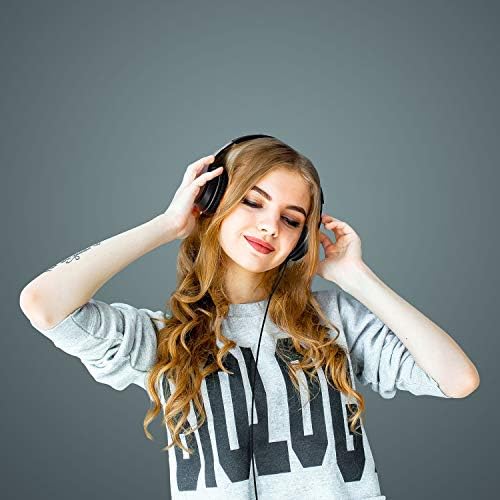 LORELEI X6 Over-Ear Headphones with Microphone, Lightweight Foldable & Portable Stereo Bass Headphones with 1.45M No-Tangle, Wired Headphones for Smartphone Tablet MP3 / 4 (Space Black) - Image 6