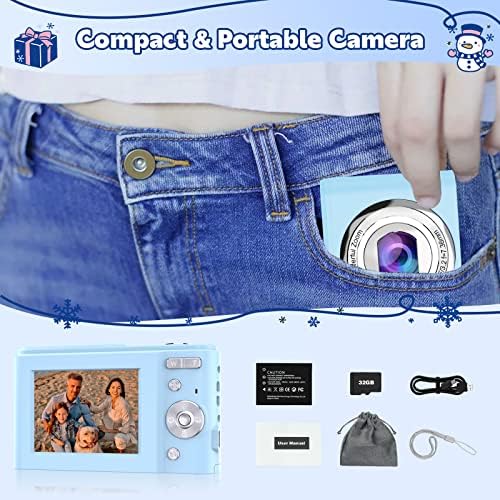 Digital Camera, 1080P 48MP Autofocus Kids Video Digital Camera with 32GB Memory Card 16X Digital Zoom, Compact Point and Shoot Vlogging Mini Camera for Teens Children Boys Girls Students - Image 7