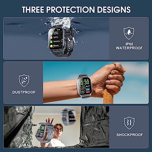 Smart Watch for Men Women(Answer/Make Calls), 1.85" HD Screen Fitness Watch with Sleep Heart Rate Monitor, 112 Sport Modes, IP68 Waterproof Activity Trackers Compatible with Android iOS(Gray) - Image 5