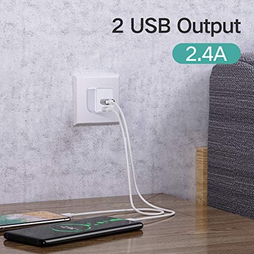 USB Wall Charger 5V/2.4A Dual Port Foldable Charger Plug 12W Portable Universal USB Charging Cradle for iPhone, iPad, Samsung and Others (2 Pack) - Image 2