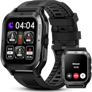 KOSPET Smart Watch for Men - Rugged Military Smart Watch for iPhone and iOS, 50 Days Long Battery Life, Bluetooth Answer/Make Call, 1.85'' Large HD Display, 70+ Sports Modes