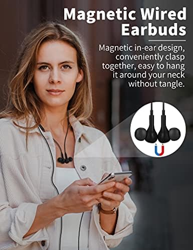 USB C Headphone for Samsung S23 FE S22 S21 S20 A53 A54 Wired Earbuds Magnetic in-Ear Type C Earphone with Microphone Volume Control Bass Stereo Noise Canceling - Image 2