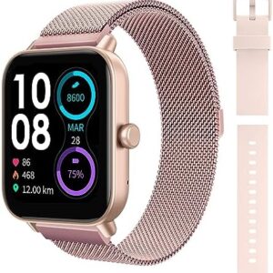 Smart Watch for Women Men, with Bluetooth Calling Alexa Built-in, 1.8" HD Screen Smartwatch with Blood Oxygen Heart Rate Sleep Monitor, 100 Sports Modes for iPhone Android Phones