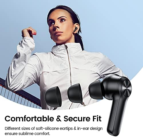 MIFA Wireless Earbuds Bluetooth Headphones 60Hrs Playtime with Charging Case & LED Power Display TWS IPX7 Waterproof Stereo Earphones in-Ear Touch Control 4 Mics Clear Call Headset for Workout, Black - Image 4