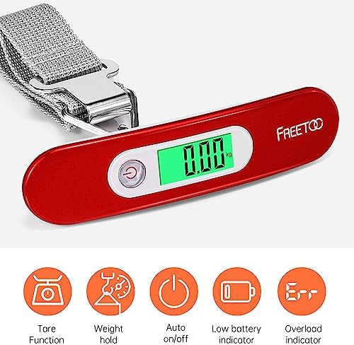 FREETOO Luggage Scale Portable Digital Hanging Scale for Travel, Suitcase Weight Scale with Superior Piano Lacquer 110 Lb/ 50Kg Capacity, Battery Included - Image 3