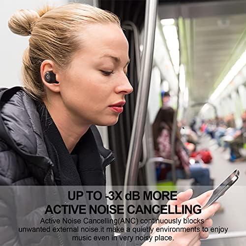 S2 Active Noise Cancelling Wireless Earbuds, Immersive Sound and Clear Call,in Ear Detection,Build in Mic,36H Playtime with Metal Smart Charging Case,IPX5 Waterproof Sport Black Headphones - Image 3