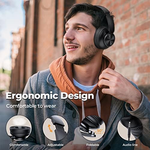 fojep Wireless Earbuds Bluetooth Headphones 100hrs Play Back Sport Earphones Built in Noise Cancellation Mic with Charging Case Digital Display, Sweatproof Stereo Sound Headphones with Over Earhooks - Image 5