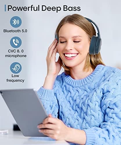 INFURTURE Active Noise Cancelling Headphones, H1 Wireless Over Ear Bluetooth Headphones, Deep Bass Headset, Low Latency, Memory Foam Ear Cups,40H Playtime - Image 4