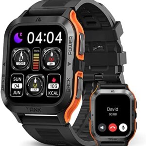AMAZTIM Smart Watch, 60 Days Extra-Long Battery, 50M Waterproof, Rugged Military Bluetooth Call(Answer/Dial Calls),1.85" Ultra Large HD Display, AI Voice Assistant,Compatible for Android and iOS