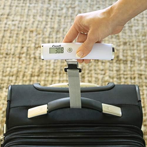 Escali Velo 11050W Hanging Digital Readout Portable Travel Compact Luggae Scale, 110lb Capacity, White - Image 6