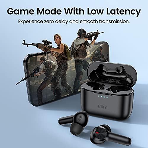 MIFA Wireless Earbuds Bluetooth Headphones 60Hrs Playtime with Charging Case & LED Power Display TWS IPX7 Waterproof Stereo Earphones in-Ear Touch Control 4 Mics Clear Call Headset for Workout, Black - Image 7