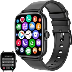 Smart Watch(Call Receive/Dial), Full Touch Screen SmartWatch for Android and iOS Phones Compatible Fitness Tracker with Heart Rate,Sleep,Blood Oxygen,Step Counter for Men Women