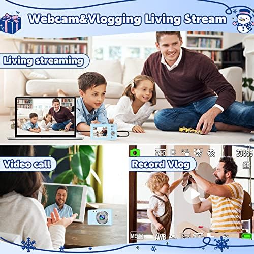 Digital Camera, 1080P 48MP Autofocus Kids Video Digital Camera with 32GB Memory Card 16X Digital Zoom, Compact Point and Shoot Vlogging Mini Camera for Teens Children Boys Girls Students - Image 4