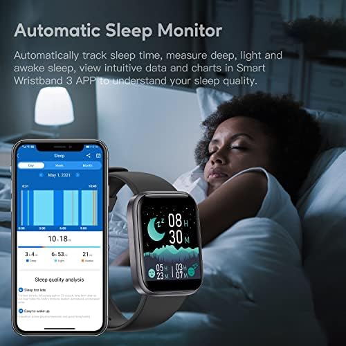 ASWEE Smart Watch Fitness Tracker with 24/7 Heart Rate, Blood Oxygen Blood Pressure and Sleep Monitor, 1.7'' Full Touch Screen 5 ATM Waterproof Smartwatch, Step Counter Watch for Women Men Kids - Image 5