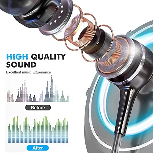 Wired Earbuds with Microphone 5 Pack, in-Ear Headphones with Heavy Bass, High Sound Quality Earphones Compatible with iPad, Laptop, MP3, Android Smartphones, Fits All 3.5mm Jack Device - Image 5