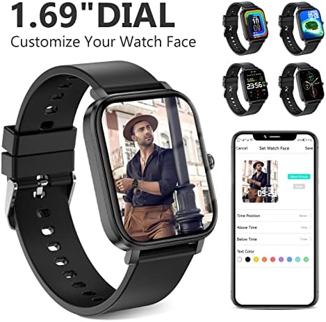 Smart Watch, Fitness Tracker SmartWatch for Android/iOS Phones, 1.69" Full Touch Screen with Heart Rate Sleep, Step Counter, IP68 Waterproof Smart Watches for Man/Women - Image 5
