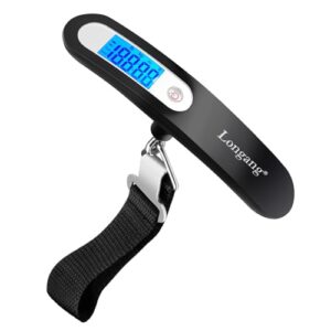 110 Lbs Digital Hanging Luggage Scale with Backlit for Travel, Comfortable Handle and Battery Included